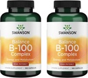 Swanson Vitamin B-100 - Vitamin Tambahan Energi & Metabolisme Dukungan - Potensi Tinggi Kesehatan Jantung, Kesehatan Otak & Gugup - (100 Kapsul) (2 Pack)