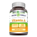 Amazing Formula Vitamin A 10.000 IU Suplemen 124; sebagai Retinyl Palmitate 14; 3000 Mcg 124; Softgeels 124; None-GMO 124; Gluten Free 124; Dibuat di AS (1 Pack, 500 Count)