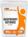 BulkSuppliments.com Raspberry Ketones Powder - Raspberry Ketones Suplement, Antioksidant Source - untuk Dukungan Energi, Gluten Free, 500mg per Serving, 1kg (2.2 lbs) (Paket 1)