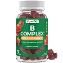 Gumi Kompleks B dengan Vitamin C - Great Tasting 1 a Day Energy & Nervous System Dukungan untuk Orang dewasa - Vegan, Kosher, Non-GMO Vitamin B Gummies dengan B12, B6, Niacin & Folic Acid - 70 Cacah