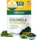 Sunlit Best USDA Organic Chlorella Spirulina Powder - 100% Raw & Vegan Sumber Protein & Chlorofil 124; Non GMO & Gluten Free Superfood Energy Drink: Kesehatan Gut & Imune Tambahan Dukungan, 8 oz