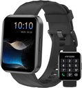 Smart Watch (Jawaban / Membuat Panggilan), 1.85 "Smart Watch for Men Women Digital Watch Fitness Tracker with 100 + Sport Modes Heart Rate Monitor for iOS Android Phones Waterproof Black