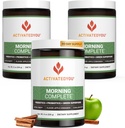 ACTIVATEDYOU Morning Morning Complete Daily Wellness Greens Superfood Drink for Gut Health w / Pregnant, Progories, Antioksidants, Green Superfoods, 10 Million CFUs (3 Pack, Apple Cinnamon)