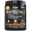 Feal Recovery Meap Electrolyte Powder (90 Servings & Magnesium Peach Mango) w 0 Sugar + BCAAs + B-Vitamin Electrolite Suppplemen w Potemarial Zinc & Magnesium for Hydration - Keto Electrolytes