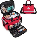 CURMIO Bantuan Pertama Kits Bag Kosong, Suply Darurat Tas Medis untuk Home Health Care dan Trauma Kits, Merah (Hanya Tas Kosong)