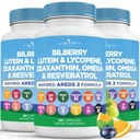 Vitamin Kesehatan Mata dengan Bilberry, Lutein & lexanthin, Lycopene, Resveratrol, Grape Seed Extract Flaxseed Astaxanthin- AREDS 2-180 Capsules
