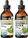 BIO KRAUTER Ashwagandha Ticture 4 Fl Oz. & Rhodiola Rosea Ticture 4 Fl Oz.