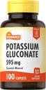 Sundance Potasium Gluconate 595mg 124; 100 Count 124; Escally Mineral Supplemen 124; Vegetarian, Non-GMO, dan Gluten Free Formula