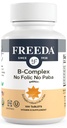Freeda Vitamin B Kompleks No Folic No PABA - Super B Kompleks Kosher Vitamin Suplemen dengan Vitamin B1 B2 Vitamin B3 Vitamin B5 Vitamin B6 B12 - Vit B Complex B untuk Perempuan & Men (100 Ct)