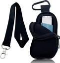 Kasus Perjalanan Holder Neoprene untuk Asma Inhaler, Handy Mini Bag untuk Inhaler untuk All Ages, Inhaler Tidak Termasuk (Hitam)