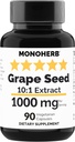 MONOHERB Grape Extract 1000 mg - 90 Vegetarian Capsules