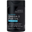 Penelitian Olahraga Triple Power Omega 3 Minyak Ikan - Tambahan Minyak Ikan Burpless w / EPA & DHA Acids Gendut dari Single- Sumber Liar Alaska Pollock - 1250 mg, 180 ct