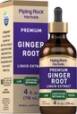 Piping Rock Ginger Root Extract Liquid 124; 4 fl oz 124; Premium Tincture Drops 12.4; Cerdened Botanical Supplemen 126; Non-GMO, Gluten Free