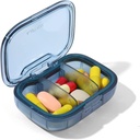 3 Kompartemen Kotak Pil, Kasus Pil Bukti Moisant, Travel Pill Organizer untuk Pocket Purse, Dailt Portable Medicine Box, Kotak Minyak Ikan, Kotak Persediaan