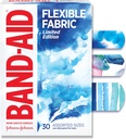 Band- Aid Brand Flexible Fabric Adhesive Bandages, Comfortable Protection & Weund Care for Minor Cuts & Scrapes, Perban Bantuan Pertama dengan Desain Warna Air, Ukuran Disukai, 30 ct