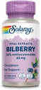 SOLARAY Bilberry Berry Extract 42 mg, Eye Health & Circulation Dukungan, dengan 36% Anthocyyosides, Vegan, 60 VexCaps