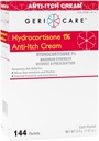 Gericare Hydrocortisone 1% Anti- Itch Cream, Maximum Power, 144 Count Pack, 0.5oz Setiap Paket (Paket 1)