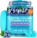MAREE Vitamin B1 Thiamine & B7 Biotin Gummies - A D C Vitamin Complex with Keratin, Collagen, Hyaluronic & Pantothenic Acid for Skin, Nails & Hair