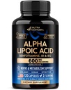 Alpha Lipoic Acid 600mg - ALA Tambahan Antioksidant untuk Nerve, Energi & Metabolisme Dukungan - Ekstra Kekuatan dengan Benfotiamine, B1 & B12 - Lab Test, Non-GMO & Vegan - 120 Capsules, 2 Bulan Supply