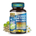 VEGATOT Organic Cortisol Wellness Complex 15 -in 1 Formula dengan Magnesium Ashwagandha St John 's Wort Rhodiola Rosea Bunga Chamomile