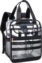 Bersihkan Backpack PVC Transparan, Kantung Multi- Besar untuk Pekerjaan & Travel (Hitam)