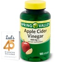 Apple Cider Vinegar 450mg. Spring Valley Apple Cider Vinegar Capsules 450 mg 100 Count, Non-GMO, Gluten Free Supplemen Bundle dengan 45 Diabetes Luall