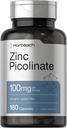 Horbäach Zinc Picolinate 100mg 124; 180 Capsules 124; Potency Tinggi 124; Non-GMO, Gluten Free 124; Penyesuaian Zinc