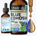 BIO KRAUTER ® Menopause Suplemen untuk Perempuan * - Blue Cohosh Tincture 2 Fl.Oz 28 Days of Supply - Vegan Blue Cohosh Extract for Menopause Dupport - Alkohol & Sugar Free - Relaxation & Women 's Wellness