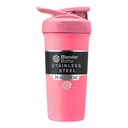 BlenderBottle Sport Insulated Stainless Steel Sake Bottle with Wire Whidle, 24- Ounce, Pink - Protin Shakes & Hydration for Athletes & Fitness Enabsaists, Easy Mixing, Keeps Frinks Cold, Lockable Lid