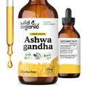 Wild & Organic Ashwagandha Drops - Mood Support w / Ashwagandha Root Extract - Liquid Drops for Calm Mind - Relaxation Suplemen - Sugar & Alcohol- Free - 4 fl oz