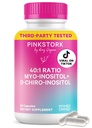 Pink Stork Inositol Suplemen Perempuan - 40: 1 Myo- Inositol & D-Chiro Inositol - Keseimbangan Hormone, Fertilitas & Ovarian Dukungan - Regularitas Siklus & Kesehatan Metabolik, 30 Hamba