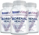 Support Research Verified Adrenal - 180 Capsules - Dukung Fungsi Adrenal Gland, Boost Energy, Saldo Cortisol - Mushroom, B Vitamin, Bioflavonoid, BioPerine