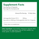 Suplemen Organik Ashwagandha 124; 150 mg Ekstraksi = 1500mg dari Herb (1 Botol - 120 Capsules-2mo Supply) Suplai; Supports Stress Relief, Immune Kesehatan, & Energy 124; Non-GMO & Gluten Bebas