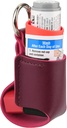 Beautyflier Asthma Inhaler Holder, Durable Microfiber Leather Travel Handy Inhaler Keychain for Children and Adults, Inhaler Not Included (Red)