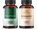 HERBAMAMA Brokoli Sprout dan Ashwagandha Root Kit - Bundle of 1000 mg Broccoli Sprout & 1500 mg Ashwagandha Root Capsules - Vegan, Non-GMO, Sugar & Gelatin- Free - 2 Pack