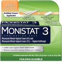 Monista 3 Day Yeast Infeksi Treatment for Women, 3 Miconazole Pre- Filled Cream Applicators & Eksternal Monisstat Anti- Itch Cream Bundle