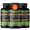 Gade Nutrition Quercetin dengan Vitamin C, Zinc & Stinging Nettle - Nettle Quercetin - Quercetin 500mg - Quercetin dengan Bromelain - Zinc Quercetin + Vitamin D3- 360 Vevgie Caps - 6 Bulan Supply
