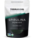 Superfood Terrasoul Spirulina Powder, 6 Oz, Vegan Protein, Green Superfood Boost for Smoothies, Detoxicating Elixirs, dan Immune Support