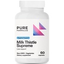 PureFormula Milk Thistle Supreme 250 mg - Dukungan Kesehatan & Antioksidant - Non-GMO Vegetarian Capsules - 60 Count