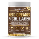 Collagen Keto Coffee Creamer Powder 12.2 oz - Hydrolyzed Collagen Peptides dengan Coconut MCT Oil, B12, Magnesium, Powder Protein Unfein, Sugar Free Coffee Creamer untuk Smoothies & Baking