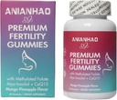 Premium Fertility Gummies for Women, Premium Feminin Balance Gummies, with Inositol, CoQ10, Folate and Vitamin, Dukung Hormone Balance, Ovulasi / Menstrual Siklus, 1 Bulan Supply