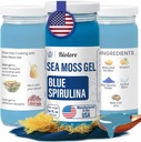 Biolore Wildmade Sea Moss Gel - Blue Spirulina 16 oz - Flavared Sea Moss Gel with Estivenity Vitamin & Trace - Vegan Superfood - Made in USA, Gluten- Free, No Added Sugar