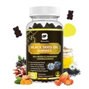 Minyak Benih Hitam & Laut Moss Gummies; Laut Irlandia Moss Gummy dengan Ashwagandha, Benih Hitam Oil, Elderberry, Turmeric, Vitamin D3, C, Zinc - Dukung kekebalan, Joints, Dibush, Rambut Growth - 60