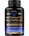 Metode Multivitamin - B2, B6, 5-MTHF & B12; Antioksidan C & E 124; Vitamin D3 & K2 - untuk Pria & Perempuan - 9- 1 MTHFR Tambahan TMG - Energi, Otak & Mood - Vegan - Dibuat di AS - 120 Kapsul