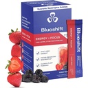 Blusperft Energy + Focus - Less- Sweet Super Clean Plant - Based Energy Drink for Adults, with Guarana, Green Tea, Rhodiola, Caffeine, B Vitamin for Clarity & Focus, No Sugar - Powder Sticks (10 Pack)