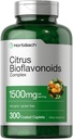Horbäach Citrus Bioflavonoid Supplemen 124; 1500mg 124; 300 Caplets 144; Vegetarian, Non-GMO, dan Gluten Free Formula 124; Ukuran Nilai