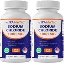 Vitamin Sodium Chloride - 365 Tablet -2 Bottles Electrolite Replenisher & Hydration Dukungan - Non-GMO, Gluten- Free