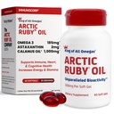 Arctic Ruby Oil 1000mg - Tambahan Omega 3 untuk Perempuan dan Pria dengan EPA, DHA & Astaxanthin 2mg - Ikan & Krill Oil Alternatif - 60 Softgel (1 Pack)