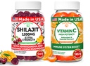 Lunakai USA Made Shilajit & Vitamin C Tinggi Potency Bundle - Energi dan Dukungan Imune - Non- GMO & Delicious