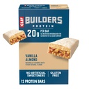 CLIF BUILDERS Protein Bars - Vanilla Almond Flavor - 20g Plant Based Protein - Gluten Free - Non-Glycemo - Tidak ada Manner Artificial - 2.4 oz. (12 Pack)